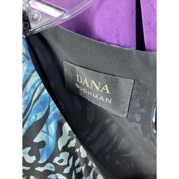 10 Dana Buchman Silk Monarch Butterfly Print Tank Wrap Skort Dress Set Blue - Picture 6 of 7